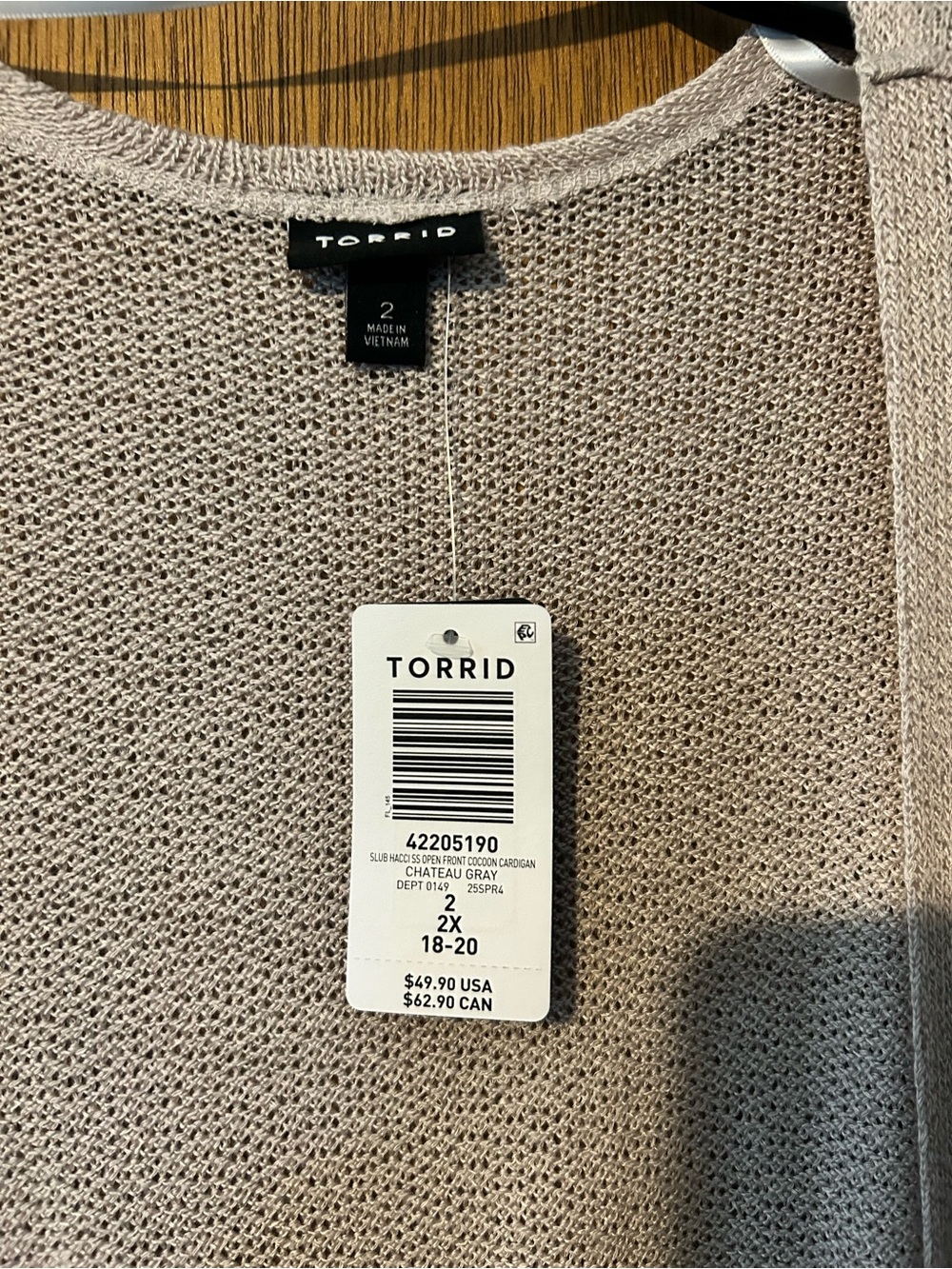 Torrid Cocoon Cardigan - 2X - Picture 2 of 3